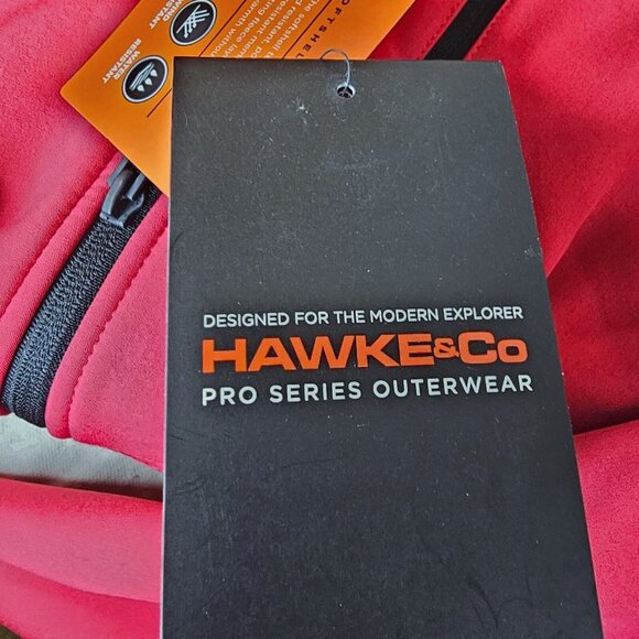 Hawke Co Red Softshell Performance Fleece Lined Jacket Water Resistant Large NWT - Picture 13 of 13